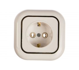 Розетка Кунцево-Электро ВАЛЕНТИНА скрытой установки, с з/к одноместная РС16-635 З 7654 