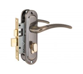 Врезной замок с ручкой Стандарт AB (вертушка; старая бронза) 4855 