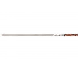 Плоский профессиональный шампур с деревянной рукояткой PALISAD Camping 650х12х2.5 мм, нержавеющая сталь 69677 
