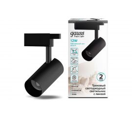 Трековый светильник GAUSS цилиндр 12W 1100lm 4000K 180-220V IP20 55х185мм черный LED 1/40 TR080 