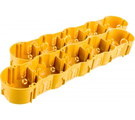 Установочная приборная коробка (подрозетник) KOPOS 354x50 пятипостовая прямоугольная для монтажа в полые стены IP30 в гипсокартон (комплект из 2 шт.) KP 64/5L_NA 