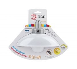 Светодиодный ночник-светильник ЭРА NLED-488-1W-MS-W настенный, на батарейках, с пультом белый, Б0051478 