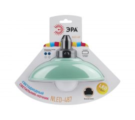 Светодиодный ночник-светильник ЭРА NLED-487-1W-SW-GR настенный, на батарейках, с выключателем, зеленый, Б0051476 