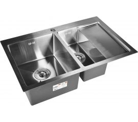 Кухонная мойка из нержавеющей стали WISENT 7851-SL 78x51 см, с раздвижным коландером WW37851-SL/W302644 