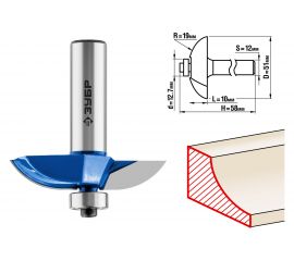 Фреза фигирейная №2 ПРОФЕССИОНАЛ (51х13х58 мм; хвостовик 12 мм) Зубр 28761-51 