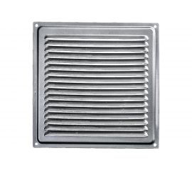 Решётка металлическая с сеткой (серебряная; 200x200 мм) Эвент ВРС 