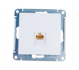 1-местный механизм телефонной розетки Schneider Electric скрытой проводки AtlasDesign RJ11 белый ATN000181 