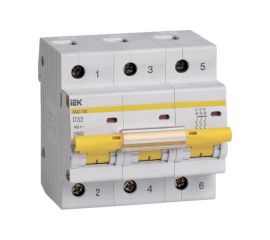 Автоматический выключатель IEK ВА47-100, 3Р, 32А, 10кА, характеристика D MVA40-3-032-D 