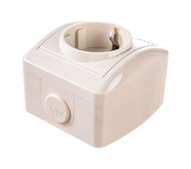 Розетка Lezard NATA с заземлением, керамика, кремовый 710-0300-122 