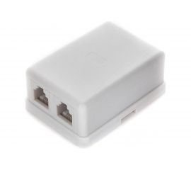 Внешняя телефонная розетка Cablexpert 6P4C 2 порта, белая TA-102 