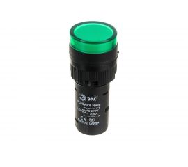 Лампа ЭРА AD16DS(LED)матрица, d=16мм, зеленый, 230В AC, 20/1000/28000 Б0045620 