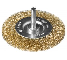 Щетка дисковая (75 мм; 0.3 мм; витая латунированная стальная проволока) для дрел�� ЗУБР 3520-075_z02 