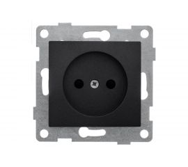 Розетка GUSI ELECTRIC Bravo МЕХ. Роз. 1-ой б/з с з/ш, скрытая установка, 16А, 250В, графит С10Р2-010 