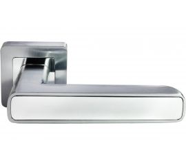 Дверная ручка MORELLI ""Flex"", цвет-матовый хром/белый MH-44 SC/W-S55 9012224 