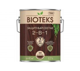 Защитный антисептический состав 2 в 1 ТЕКС Bioteks (темный орех; 2.7 л) 211898 