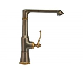 Латунный смеситель для мойки Eleanti одноручный, бронза, картридж 35 мм, крепеж гайка, 0402.474 