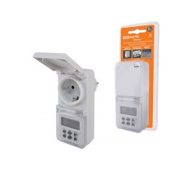 Розеточный таймер TDM ТРЭ-02-1 мин/7дн-10on/off-8А-IP44 недельный, защита от влаги SQ1506-0005 