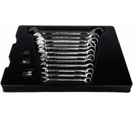 Набор трещоточных комбинированных ключей (ложемент, 15 предметов) KING TONY 9-10115MR 