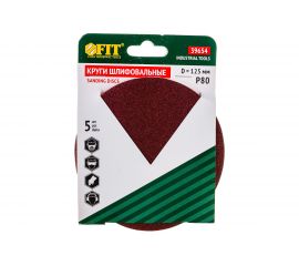 Круги шлифовальные 5 шт. (125 мм; Р80) FIT IT 39654 