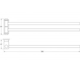 Двойной поворотный держатель полотенец Artwelle Regen хром 40 см 8331 
