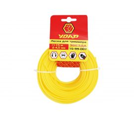 Леска (15 м; звезда; 4 мм) для триммера УДАР 15-99-007 