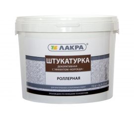 Декоративная роллерная штукатурка с эффектом короеда Лакра белая, 15 кг 90003042766 