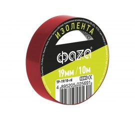 ПВХ-изолента ФАZА 19 мм х 10 м, красная 5025691 