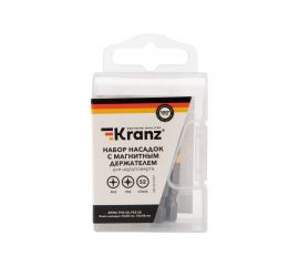 Набор бит и торцевых головок (4 шт; PH2, PZ2, 8 мм, 10 мм; сталь S2) KRANZ KR-92-0461 