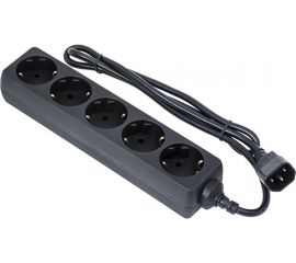 Удлинитель ExeGate для ИБП SPU-5-0.5B 5 евро с заземлением 0.5м вилка C14.UPS черный 221200 