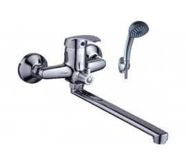 Универсальный смеситель Эверест с плоским прямым изливом и переключателем для душа B22-022 