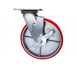 Колесо большегрузное полиуретановое поворотное с тормозом Longway SCPB63 