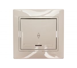 Проходной выключатель с подсветкой LEZARD MIRA белый с белой вставкой 701-0202-114 