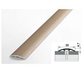 Порог прямой алюминиевый ЛУКА (30 мм, 1,8 м, ламинированный, Дуб арктик) УТ000008790 
