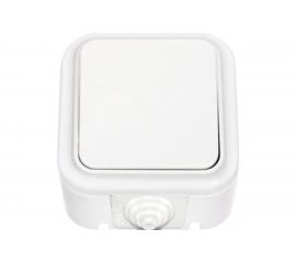 Выключатель Bylectrica 1-клавишная, открытая установка, 4А IP44, серия Прочие изделия, белый, А14-100 