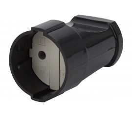 Кабельная розетка ЭРА Rx1-B Rx1 б/з прямая 10A черная Б0039681 