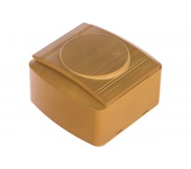 Розетка с крышкой Lezard DEMET с заземлением, ясень 711-4700-123 