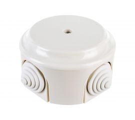 Монтажная коробка Bylectrica КМ-449 открытой установки, с сальниками, диаметр 94 мм, серия РЕТРО, бежевый, КМ-449 