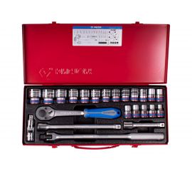 Набор торцевых головок с принадлежностями KING TONY 1/2"", шестигранные, 10-32 мм, 4531MR 