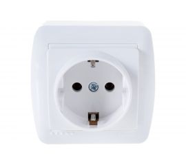 Розетка Lezard DEMET, с заземлением, белый 711-0200-122 