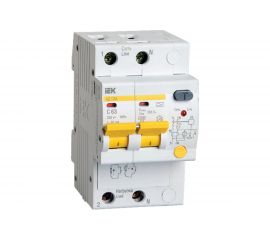 Дифференциальный автоматический выключатель тока IEK АД-12М C, 63A, 30mA, тип A, 4.5kA, 2п, 4модуля MAD12-2-063-C-030 