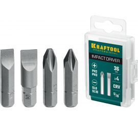 Биты KRAFTOOL 4 шт, 36 мм для ударной отвертки 25551 