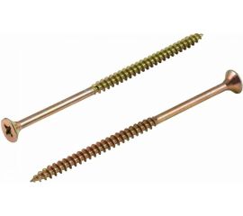 Универсальный саморез КВАДРА 5x80 желтый, потайная голова, цинк, кор. 200 шт. 504080001200 