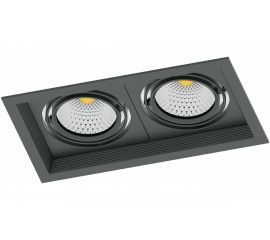 Карданный светильник с драйвером FERON AL202 2x12W, 2160 Lm, 4000К, 35 градусов, черный 41291 