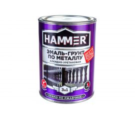 Эмаль-грунт по металлу HAMMER 3в1 АУ п/гл RAL 8017 шоколад.-кор. 0,9 кг ЭК000133623 