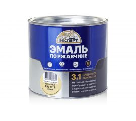Эмаль ЭКСПЕРТ по ржавчине 3 в 1 полуматовая, бежевый RAL 1014, 1.8 кг 28248 