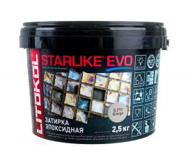 Эпоксидный состав для укладки и затирки мозаики и керамической плитки LITOKOL STARLIKE EVO S.210 GREIGE 2.5 кг 485250003 