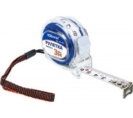 Рулетка (3 м x 16 мм, прозрачный корпус) КОБАЛЬТ Высота 247-262 