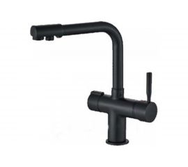 Смеситель для кухонной мойки Haiba латунь, с подключением к фильтру с питьевой водой, высокий излив, черный HB70088-7 