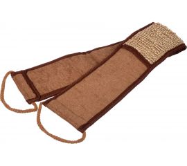 Мочалка из рами Банные Штучки лента с сегментами хлопка с веревочными ручками, 66x8.5 см, 76x8.5 см 40364 