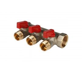 Коллектор с шаровыми кранами STOUT 3/4, 3 отвода 1/2 RG008S258O4VEA 